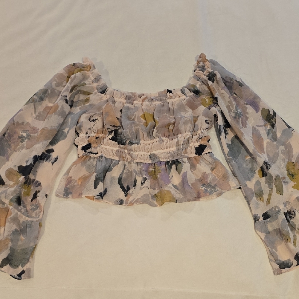By Together Multicolor Abstract Crop Top